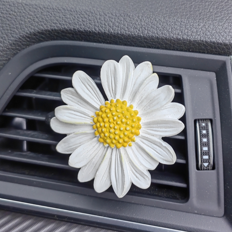Yellow Daisy car exhaust clamp aromatic 